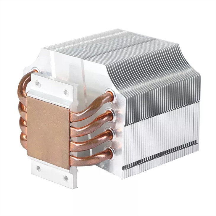 Aluminum Zipper Fin Heat Pipe Heat Sink For LED