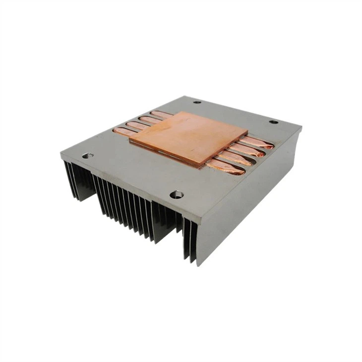 Aluminum Zipper Fin PCH Heat Sink With Heat Pipes