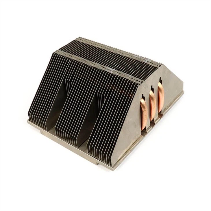 Aluminum Zipper Fin PCH Heat Sink With Heat Pipes